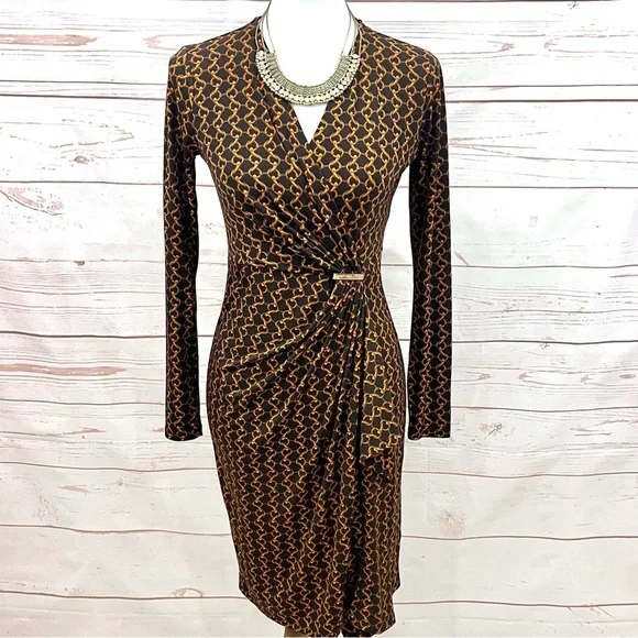 Michael Kors Dresses Michael Kors Espresso Chain Link Print